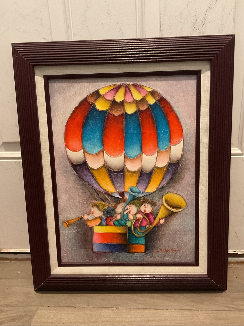 Joyce Roybal Vintage Signed Orig Oil Painting Art Artwork Picture Air Balloon